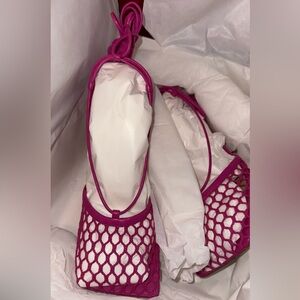 Bottega Veneta Fuchsia Mesh Heels